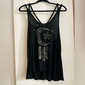 Black moon dream catcher tank top